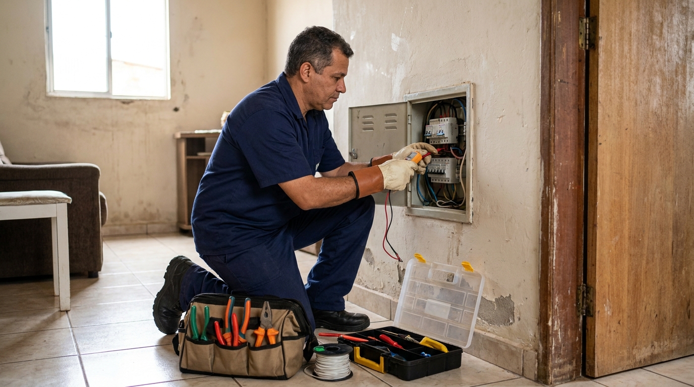 Eletricista com ferramentas em Osasco‑SP