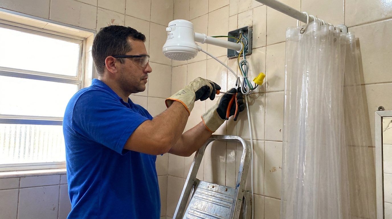 Instalacao de chuveiro eletrico residencial em Osasco‑SP